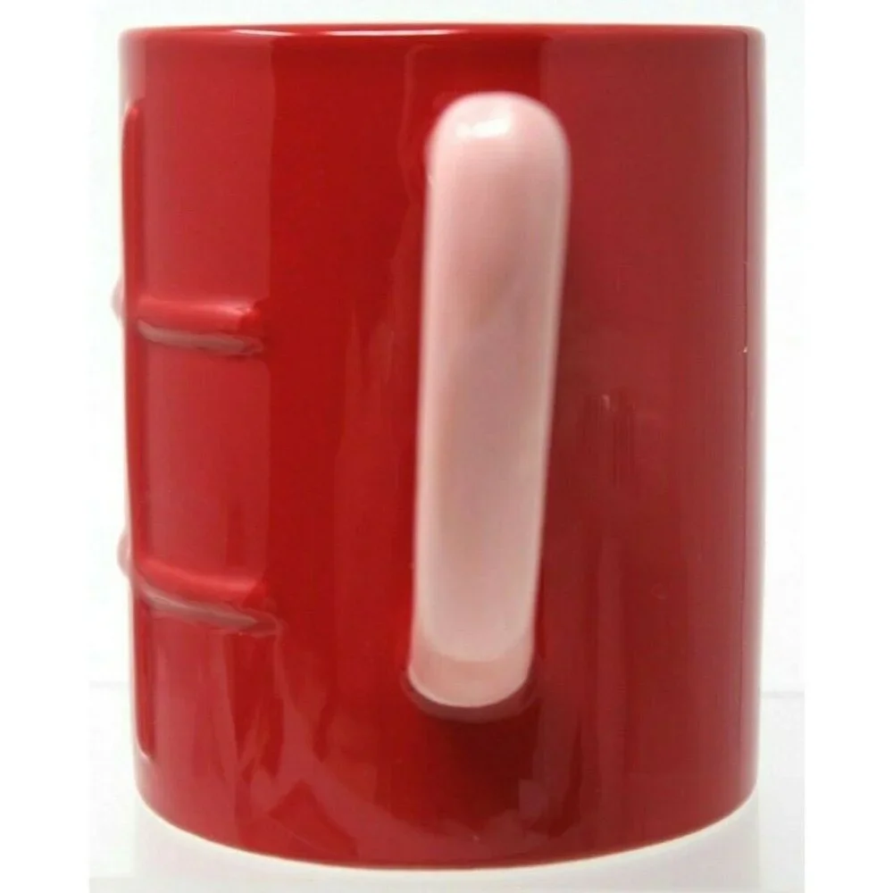 NEW MAGENTA Red Pink XOXO Tic Tac Toe Mug Coffee Cup & Tray Love Valentine RARE